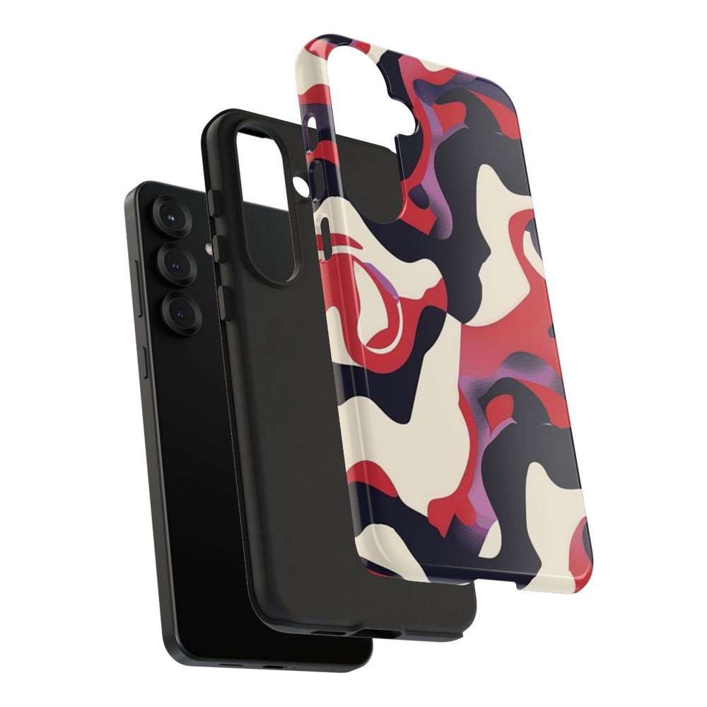 Abstract Rood-Zwart-Crème Patroon