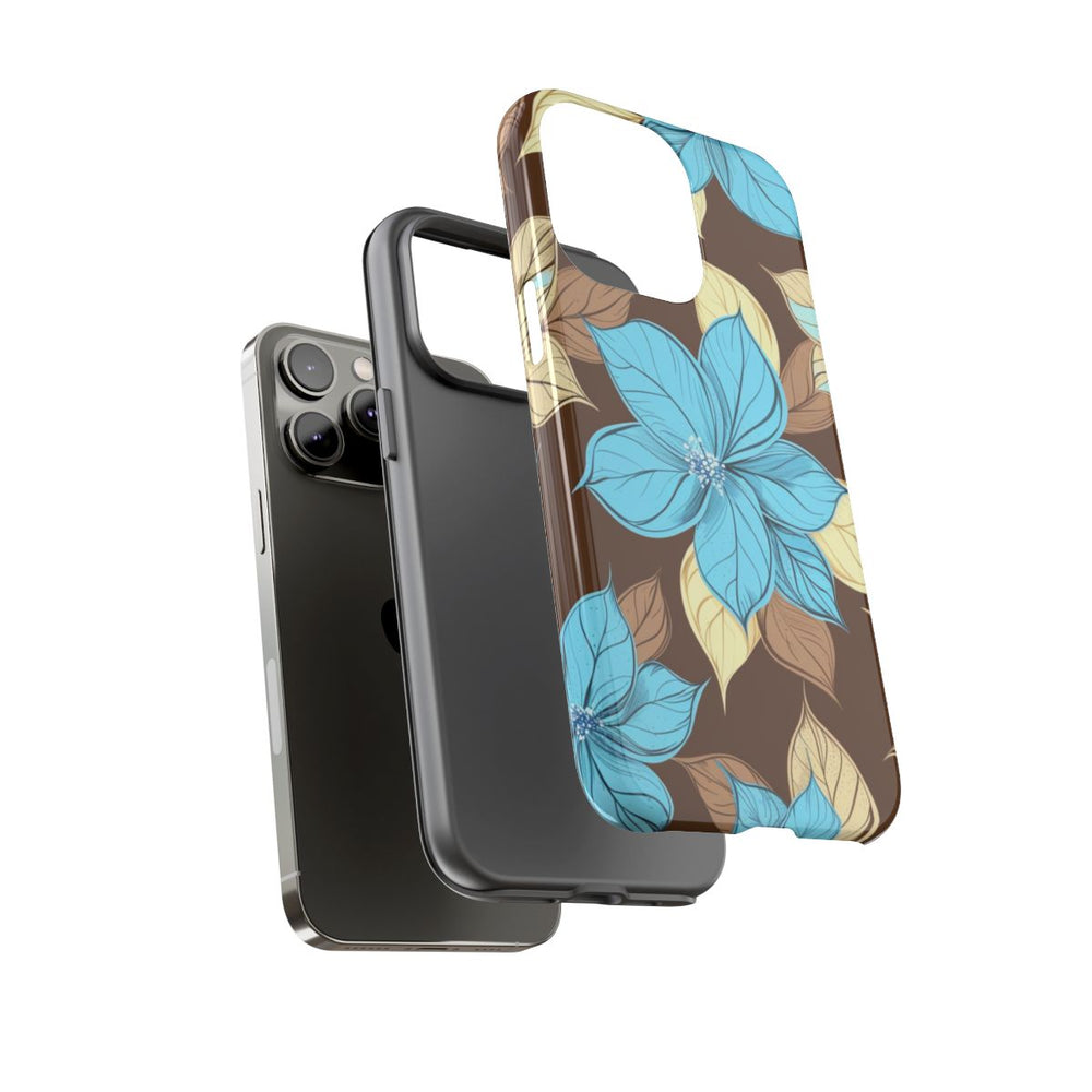 Turquoise en Beige Bloemenpatroon