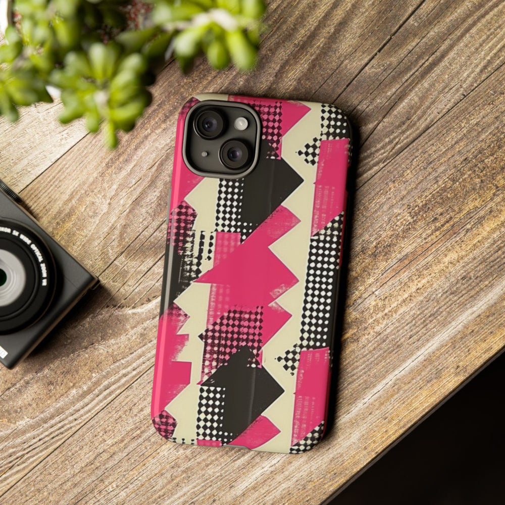 Roze en Zwart Abstract Geometrisch Patroon