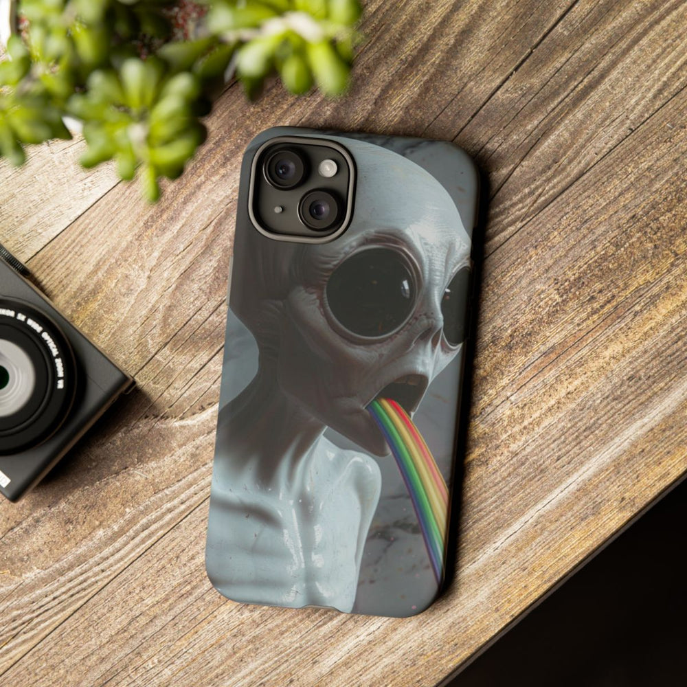 Grijze Alien met Regenboogstraal