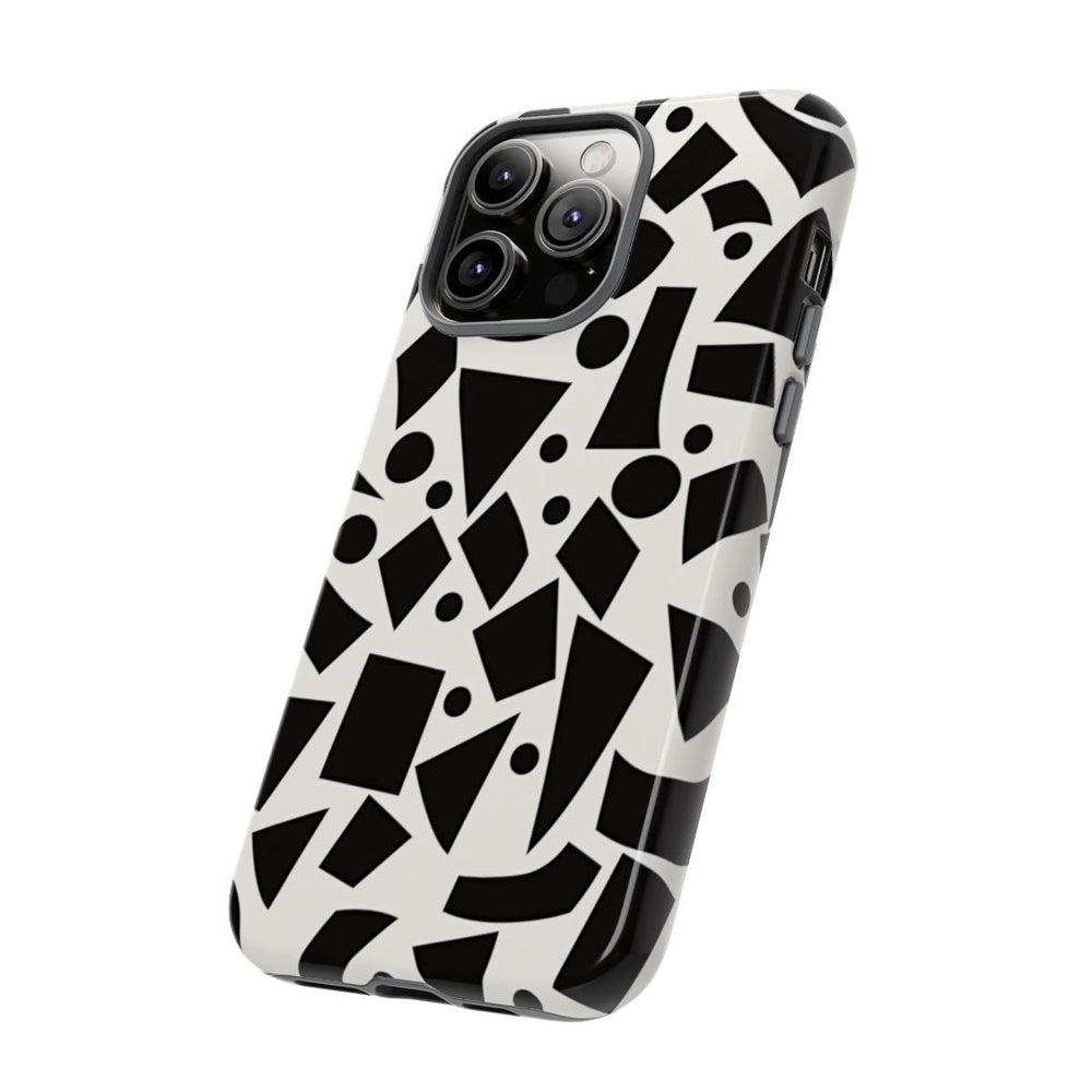 Zwart-Wit Geometrisch Abstract Patroon