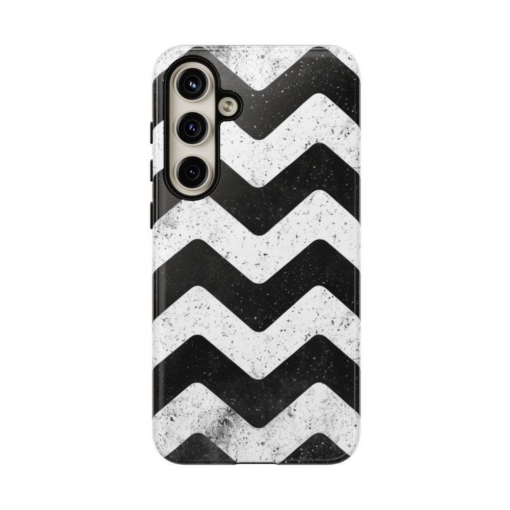 Zwart-Wit Zigzagpatroon met Vintage Effect