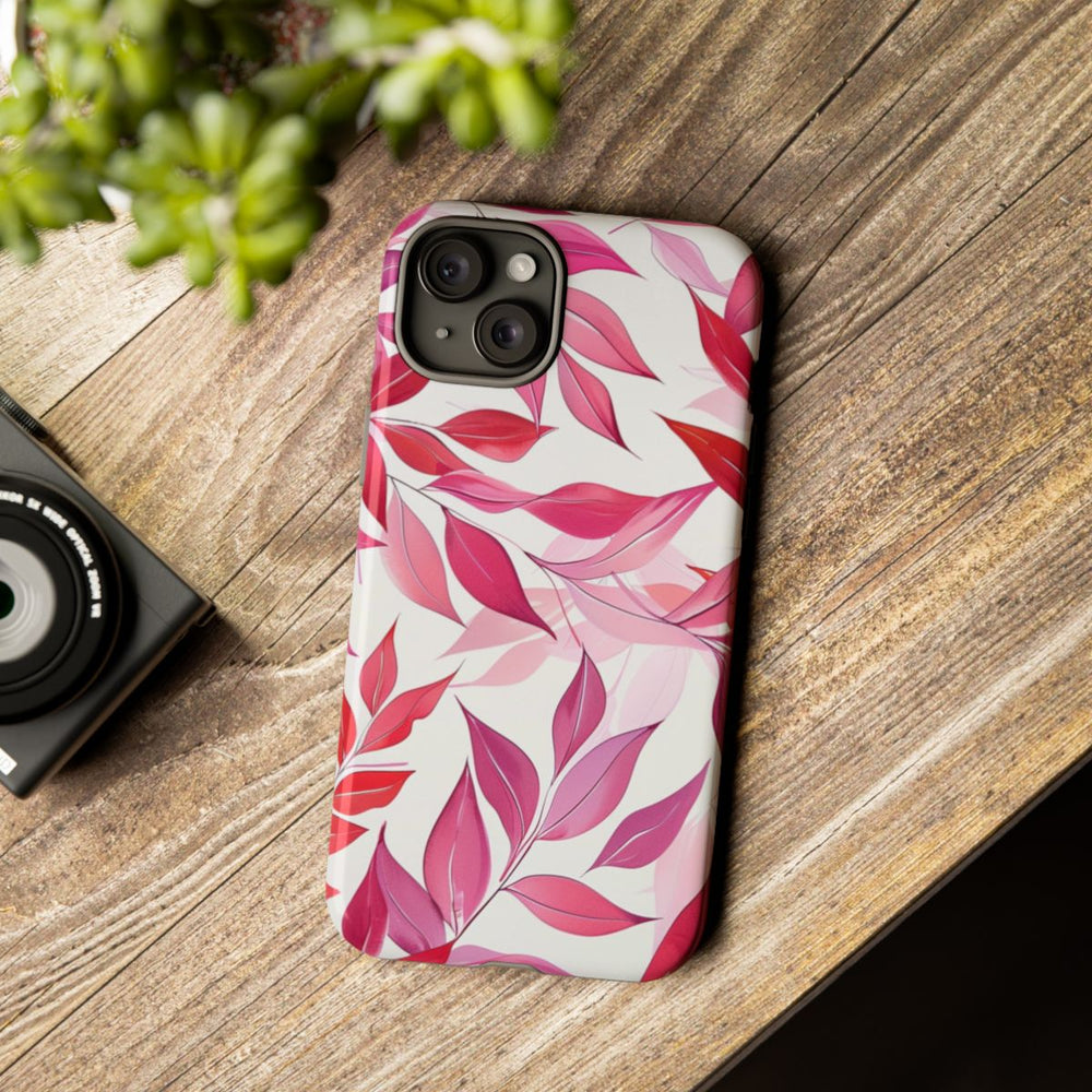 Roze en Rode Bladerenpatroon