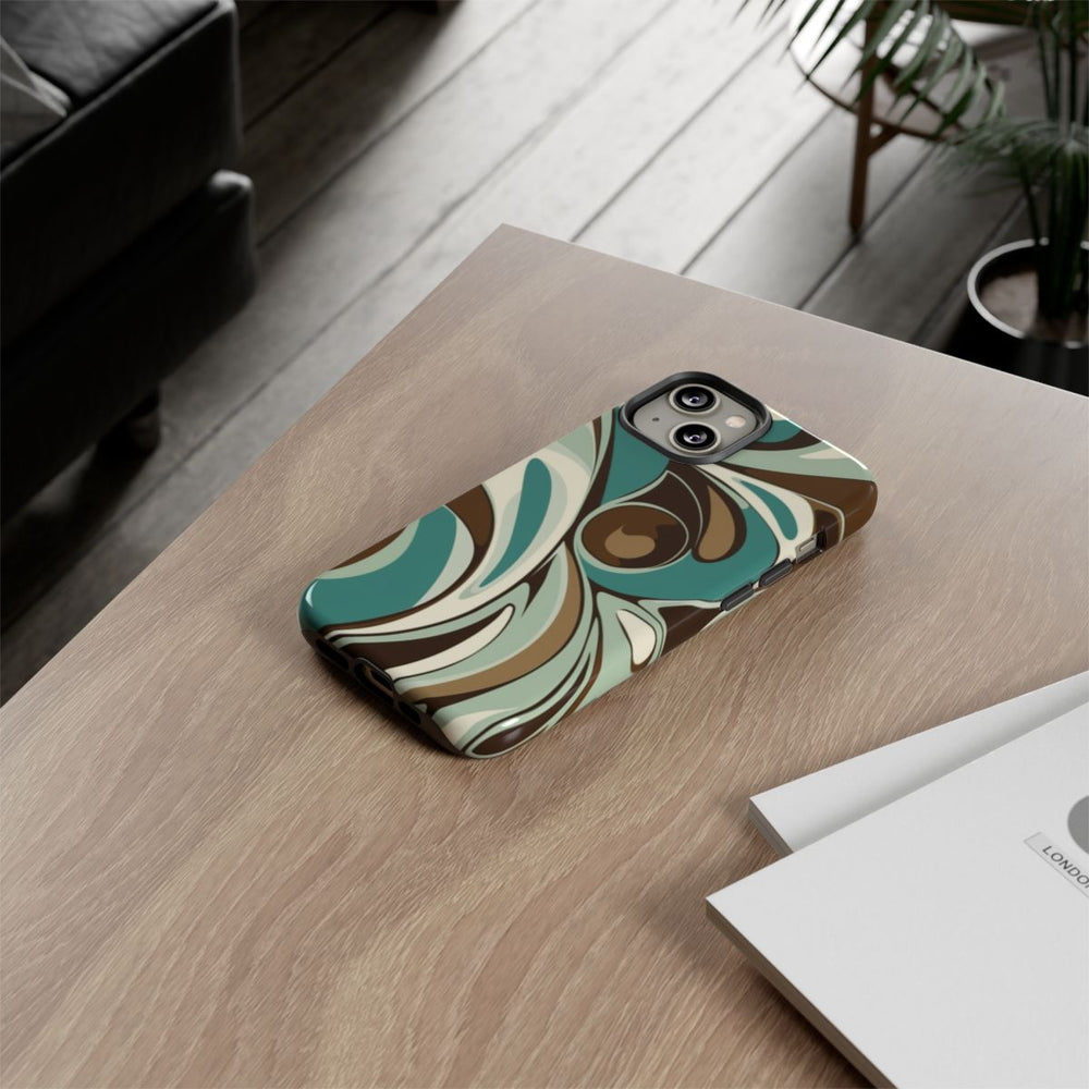 Abstracte Swirl in Teal en Bruin