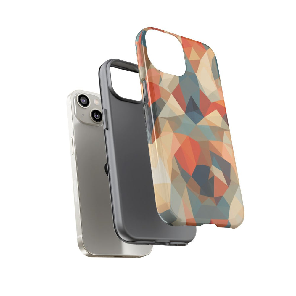 Geometrisch Abstract Patroon in Gedempte Warme Kleuren