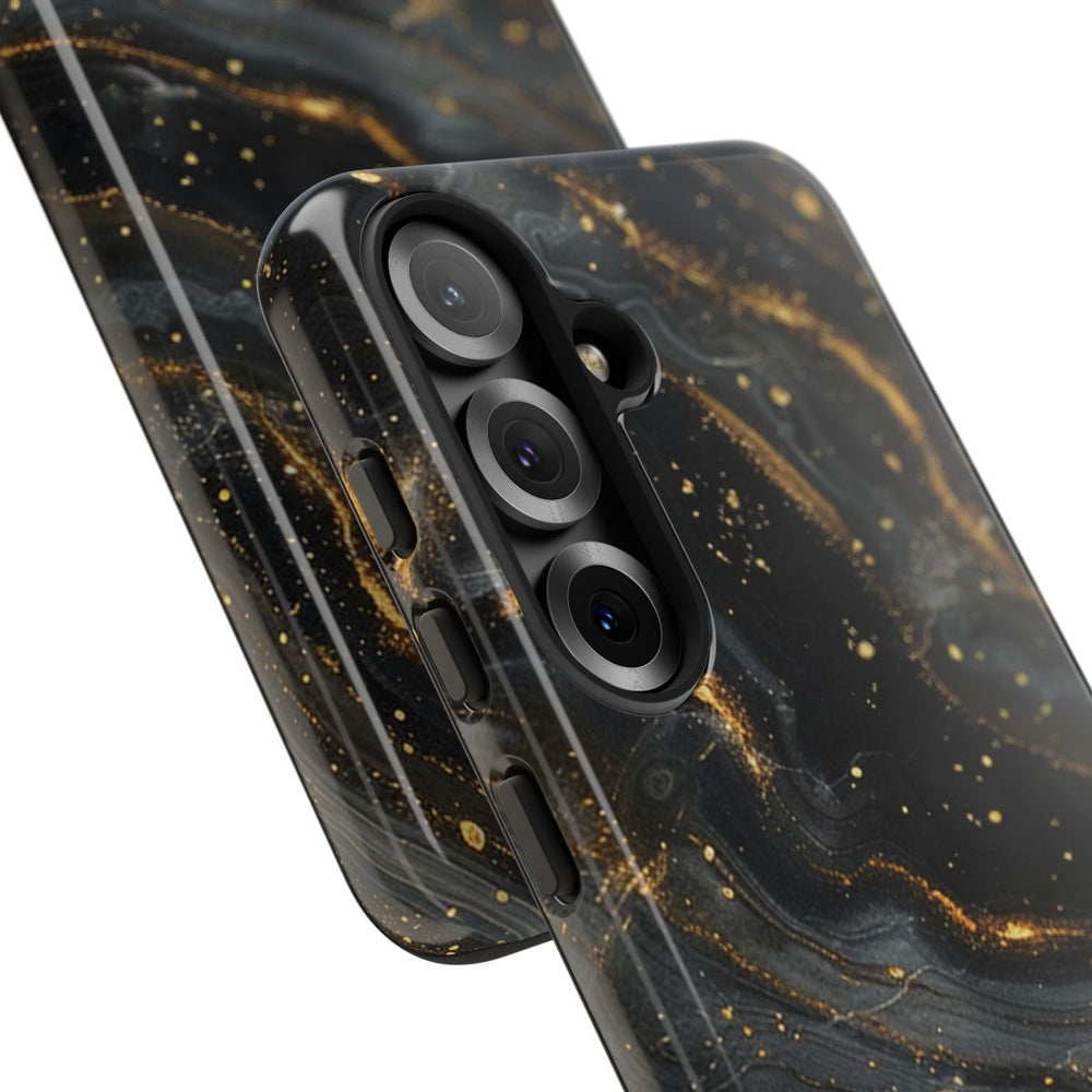 Zwart-Gouden Marmer Abstract Patroon