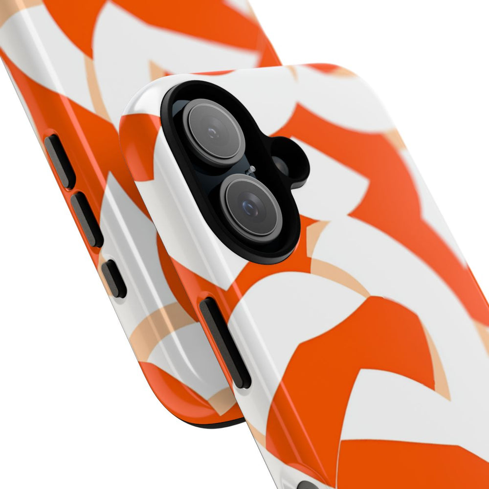 Oranje en Wit Geometrisch Patroon