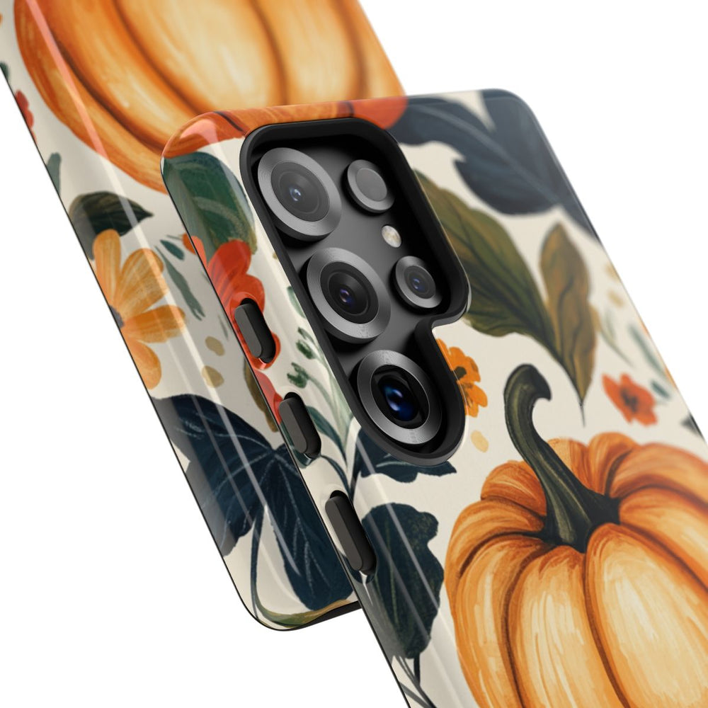Herfst Pompoen en Bloemenpatroon