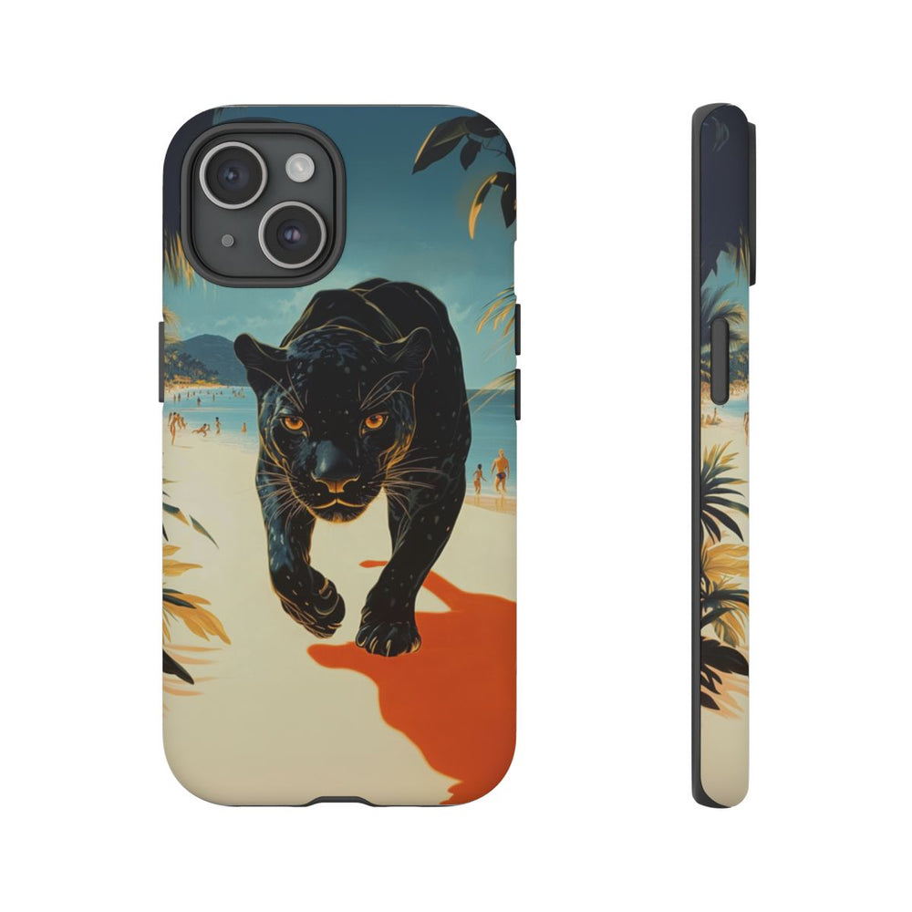 Elegante Zwarte Panter op het Strand