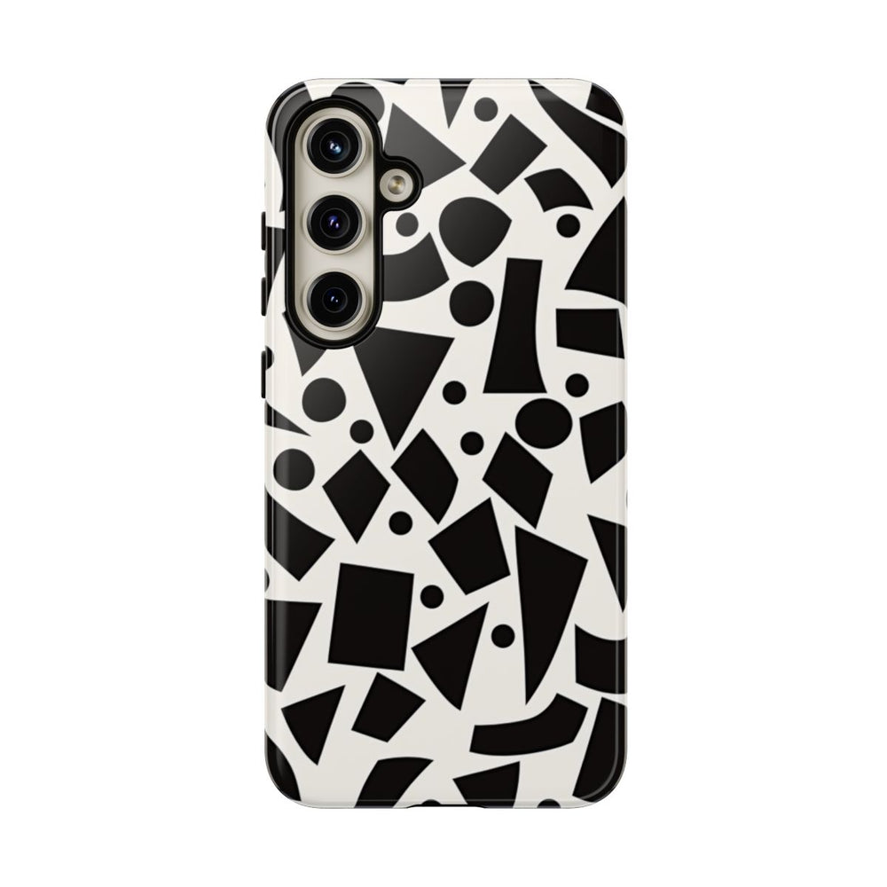 Zwart-Wit Geometrisch Abstract Patroon