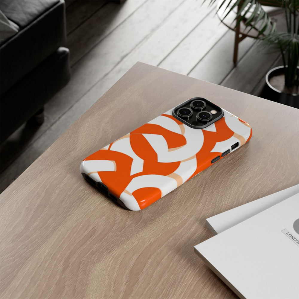 Oranje en Wit Geometrisch Patroon