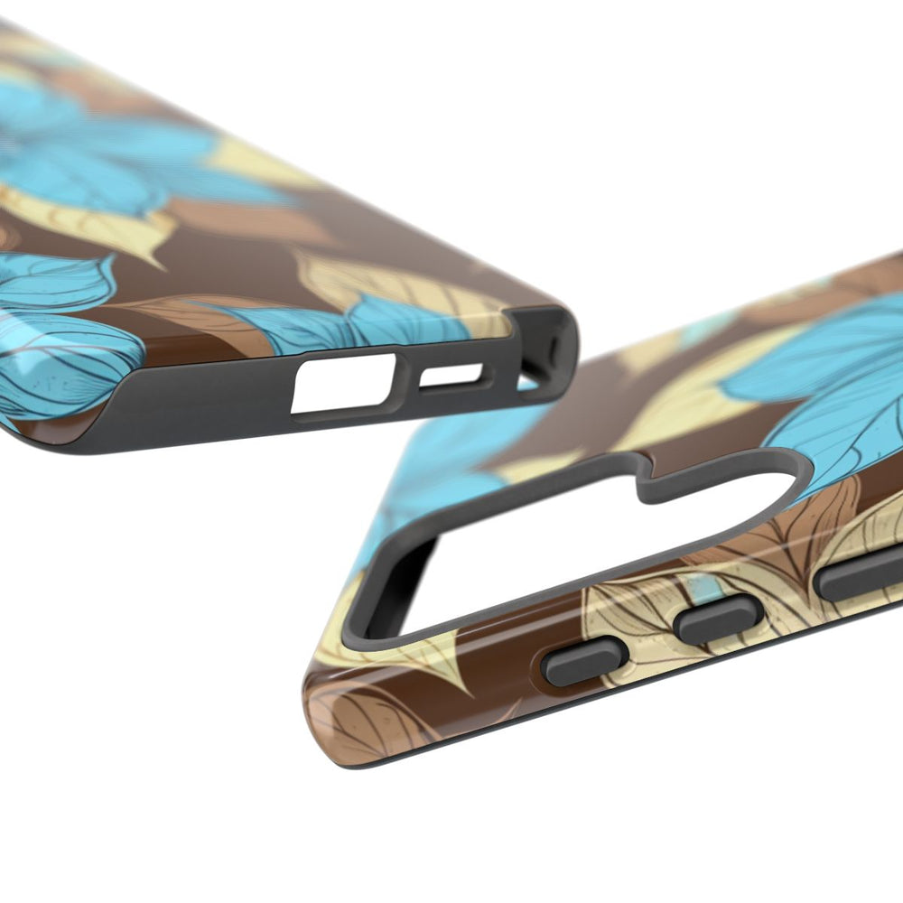 Turquoise en Beige Bloemenpatroon