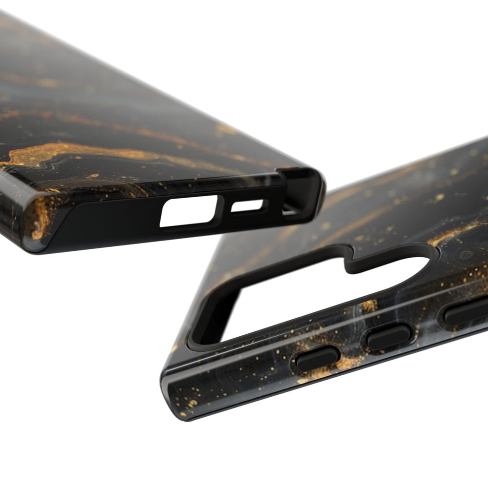 Zwart-Gouden Marmer Abstract Patroon