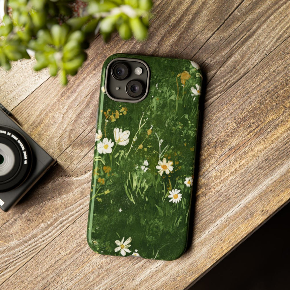 Groene Weide met Witte Bloemen