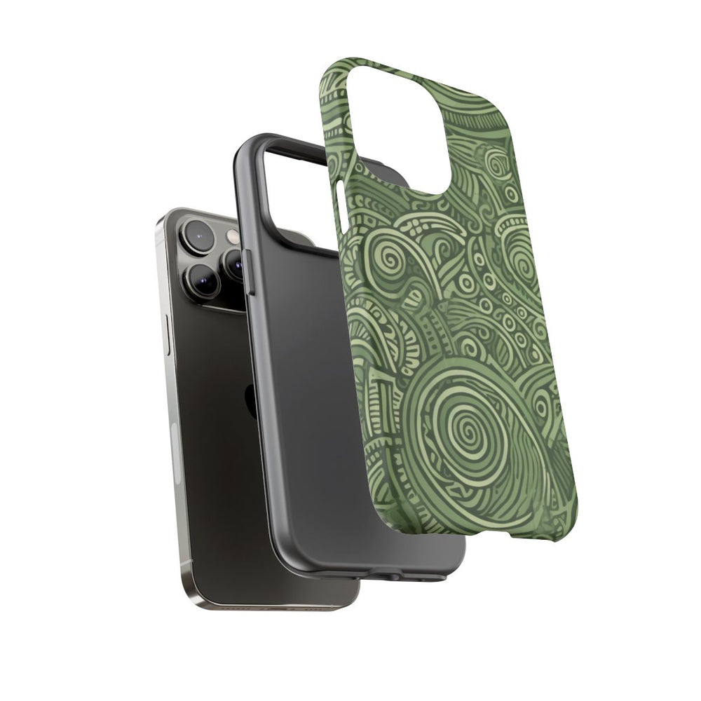 Abstract Groen Tribal Doodle Patroon