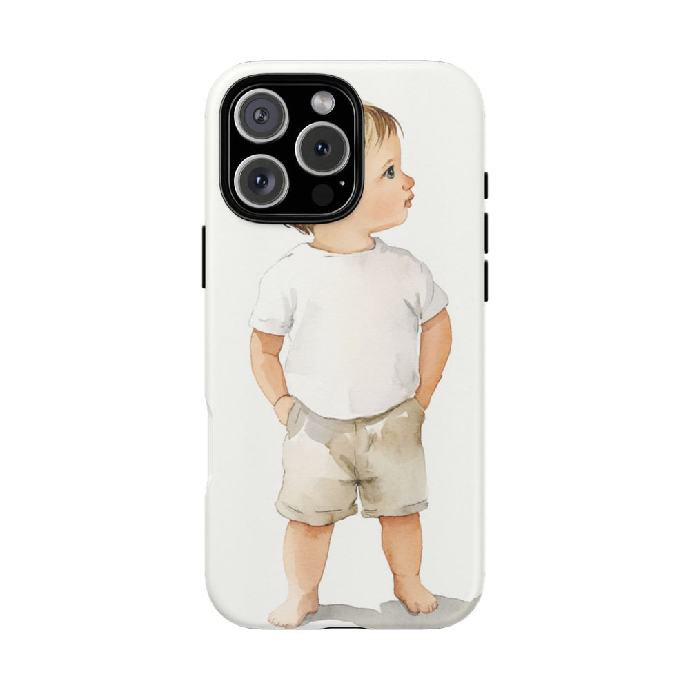 Minimalistische Waterverf Illustratie van Staande Babyjongen