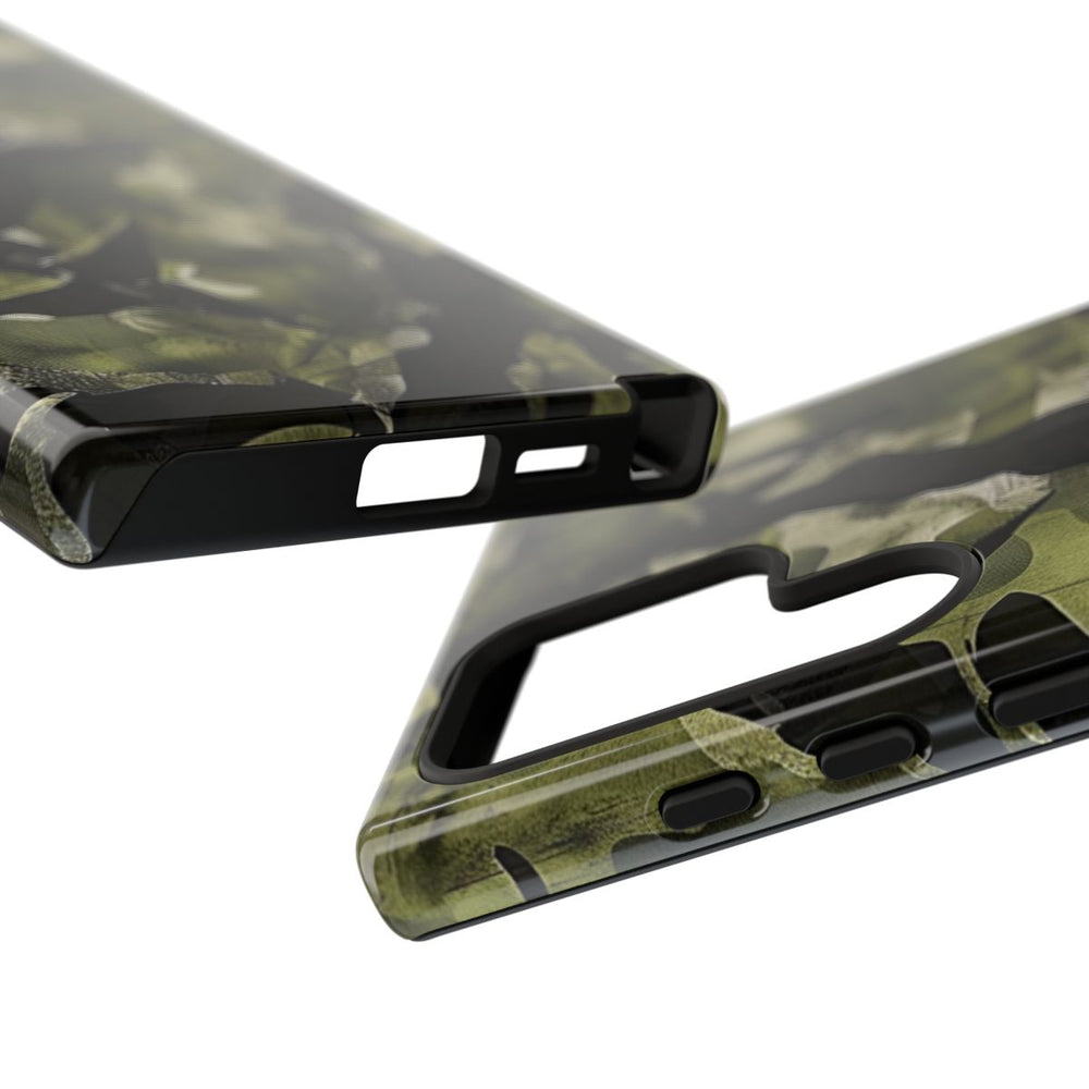 Groen Camouflagepatroon met Zwarte Abstracte Vormen