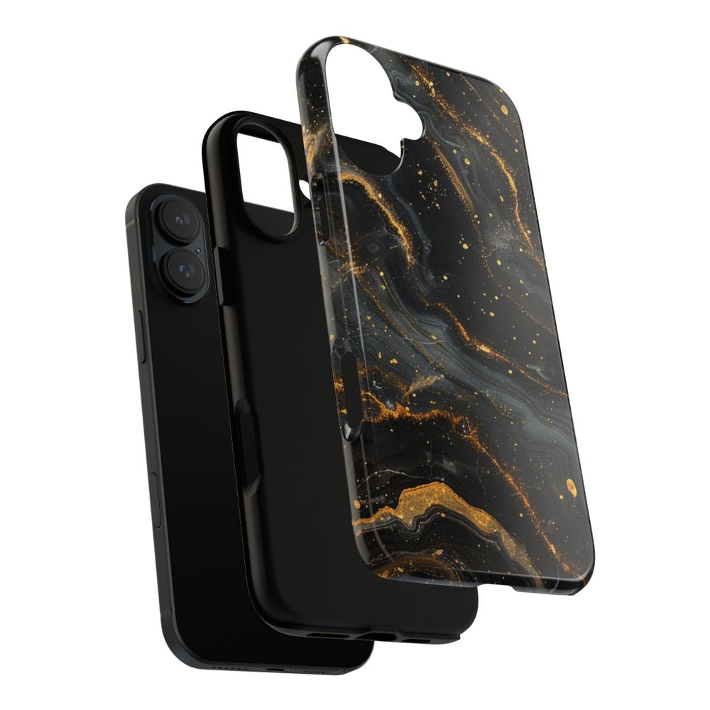 Zwart-Gouden Marmer Abstract Patroon
