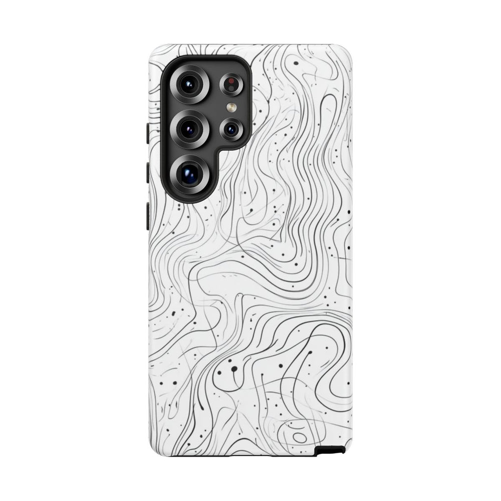 Abstract Zwart-Wit Golvend Lijnenpatroon