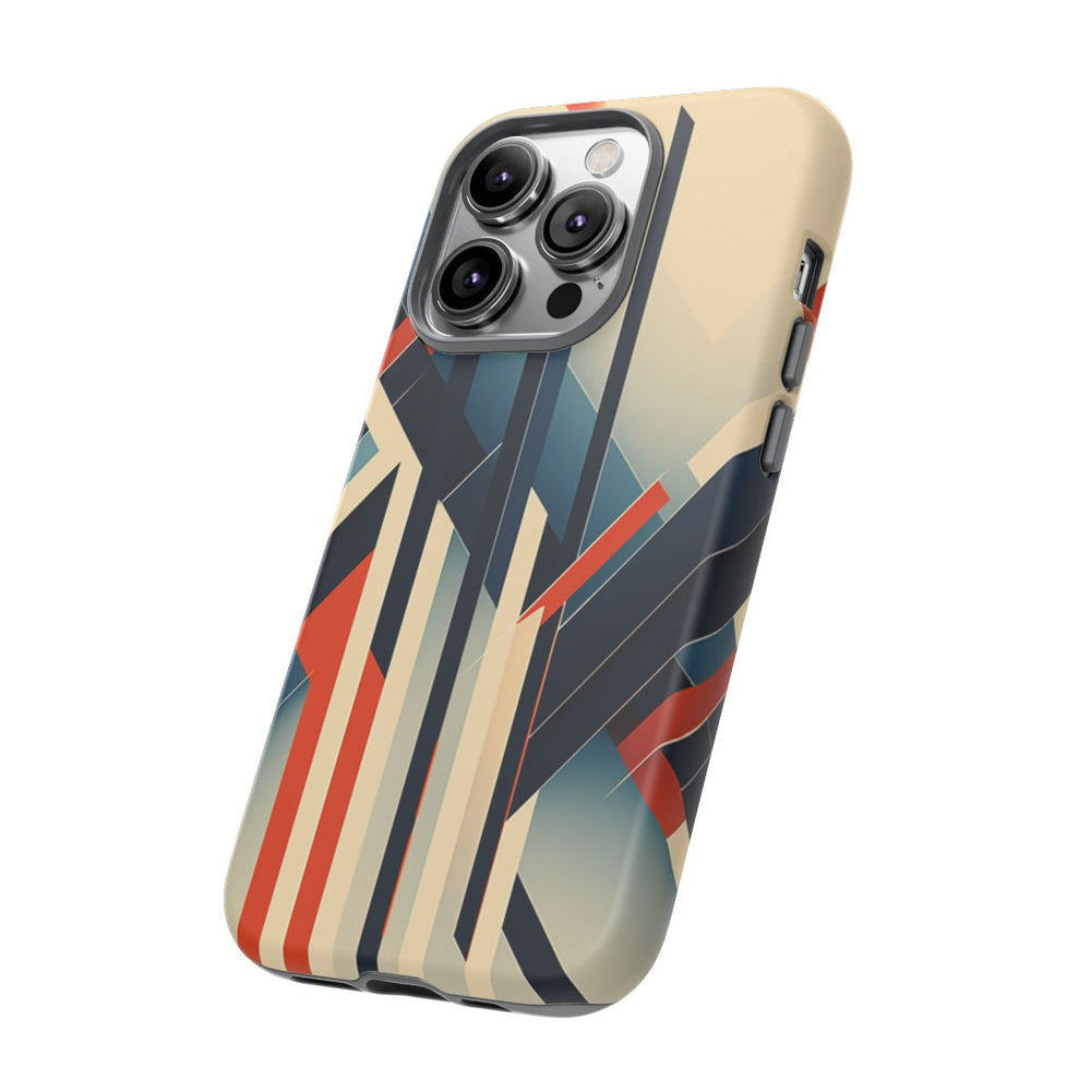 Geometrisch Abstracte Lijnen in Oranje en Blauw