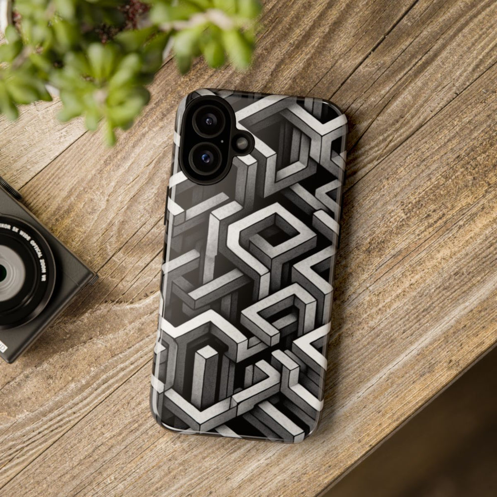 Monochrome Geometrisch Optisch Illusiepatroon