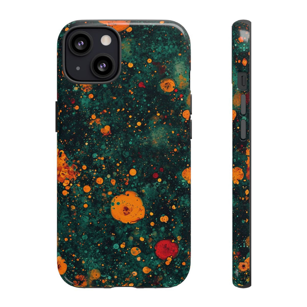 Abstracte Oranje en Teal Bellenpatroon