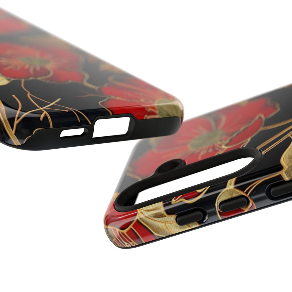 Rood-Gouden Bloemenpatroon