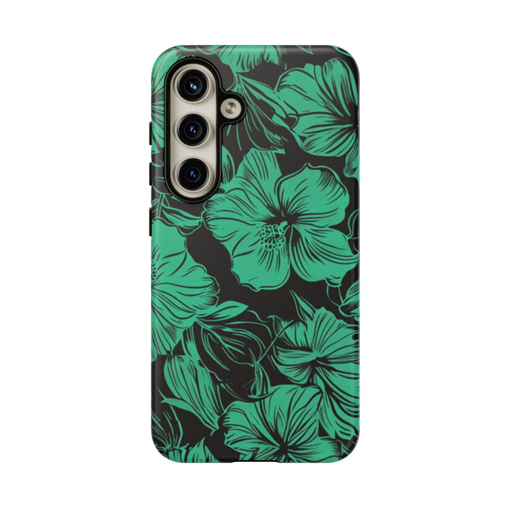 Groen Hawaiiaans Bloemenpatroon