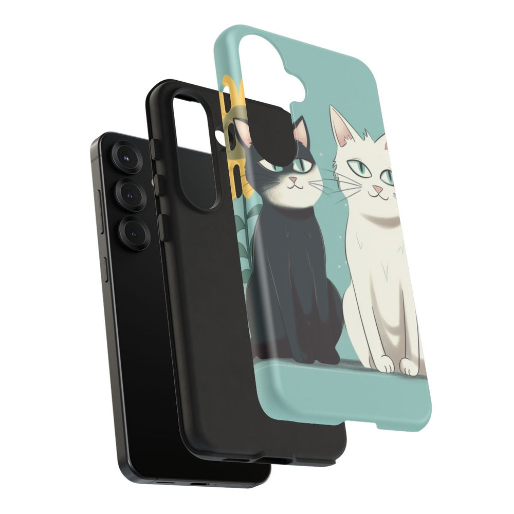 Twee Cartoonkatten met Zonnebloem