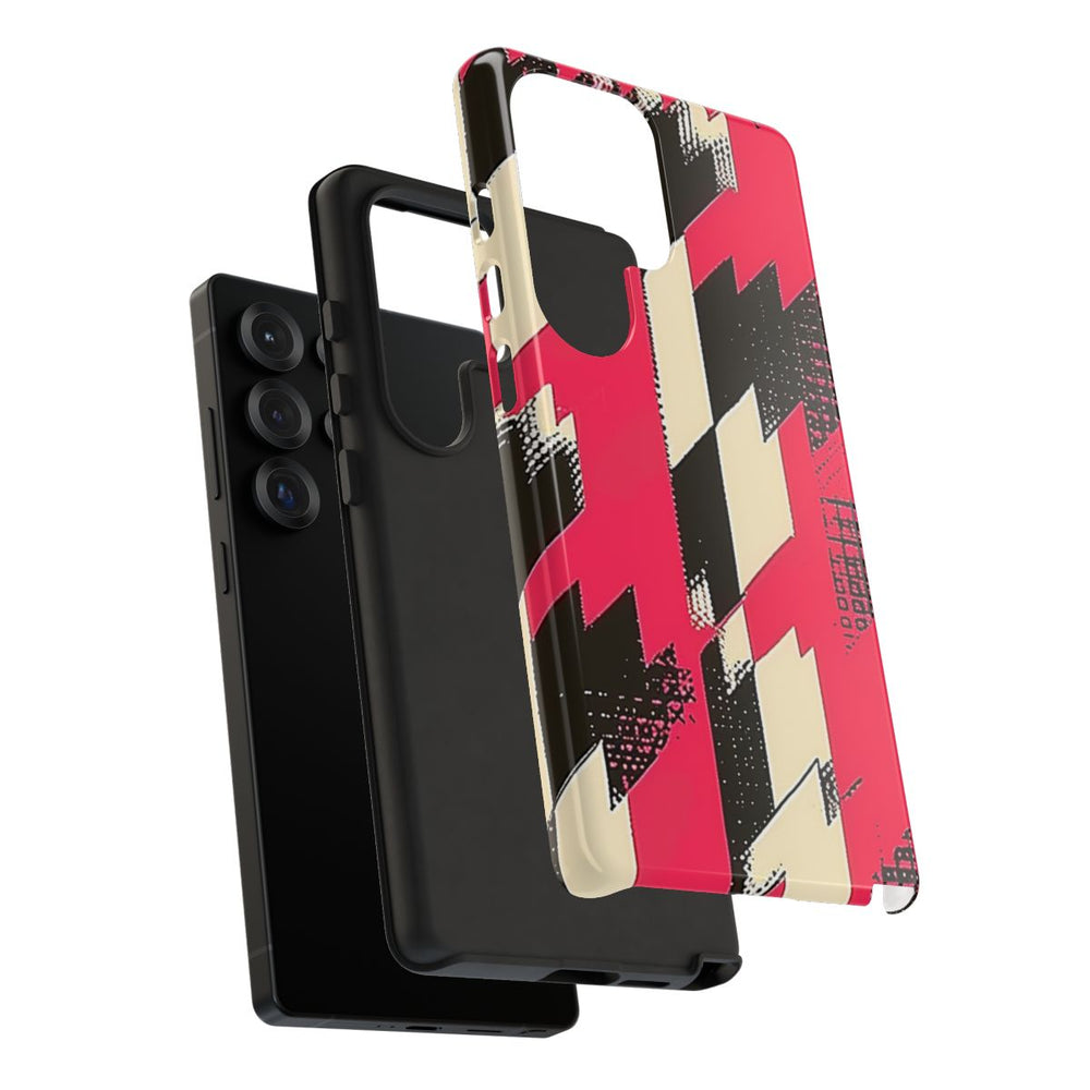 Roze en Zwart Pied-de-Poule Patroon