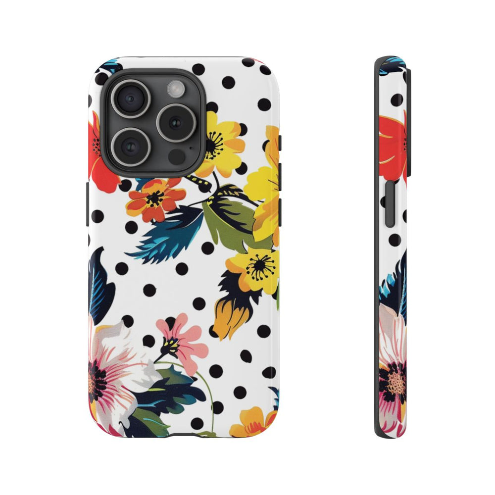 Kleurrijk Bloemenpatroon met Polkadots