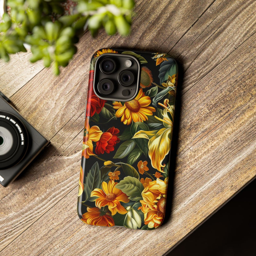 Vrolijk Gele en Rode Bloemenprint