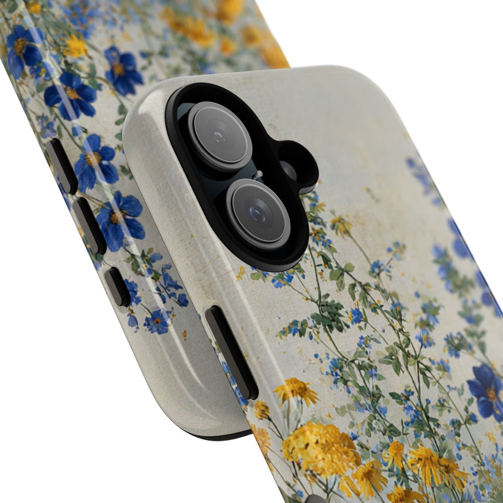 Blauwe en Gele Wilde Bloemen