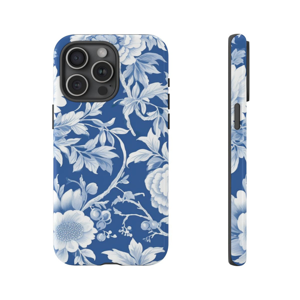 Blauw-Wit Bloemenpatroon
