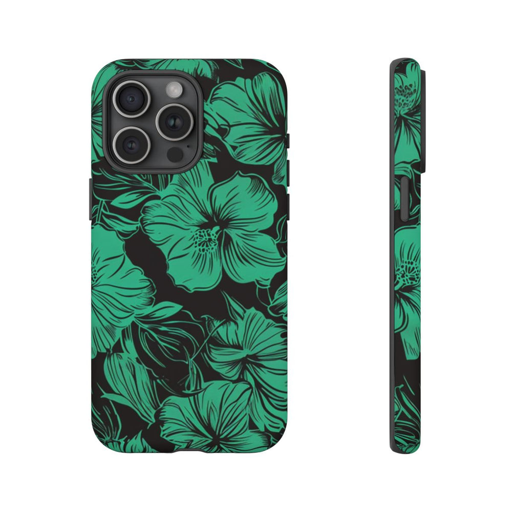 Groen Hawaiiaans Bloemenpatroon