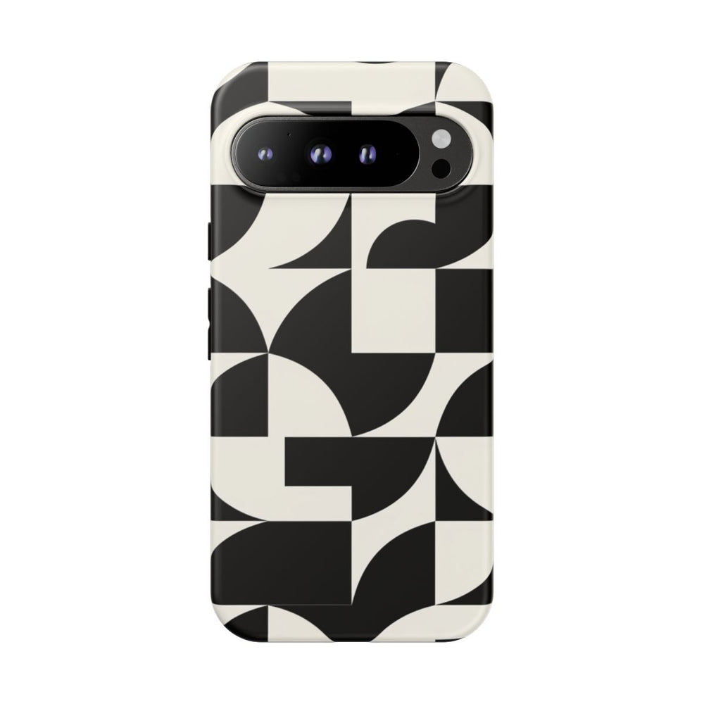Zwart-Wit Geometrisch Abstract Patroon