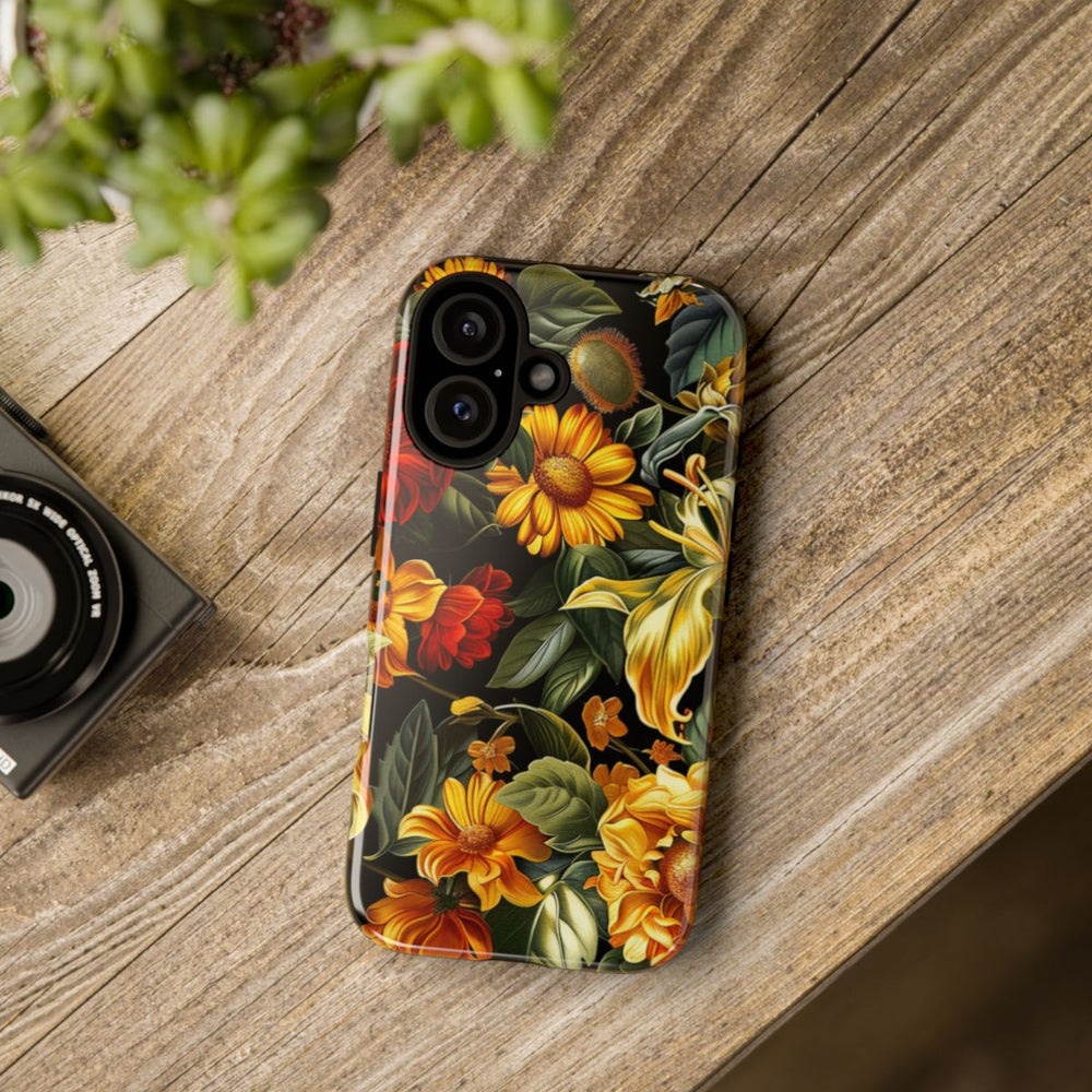 Vrolijk Gele en Rode Bloemenprint