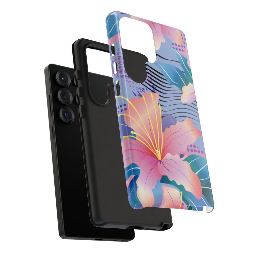 Roze Bloemenpatroon met Abstracte Accenten