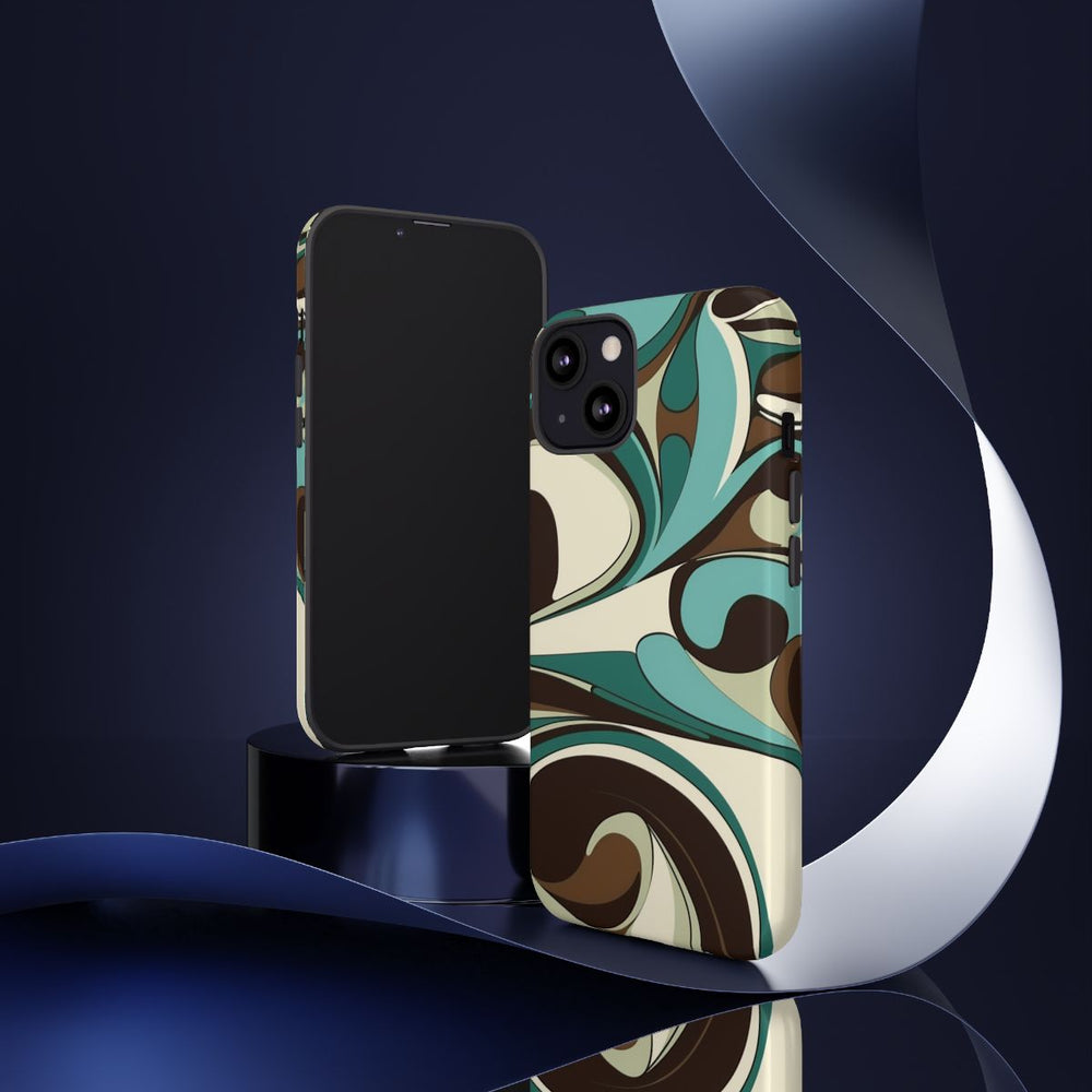 Abstracte Swirl in Teal en Bruin