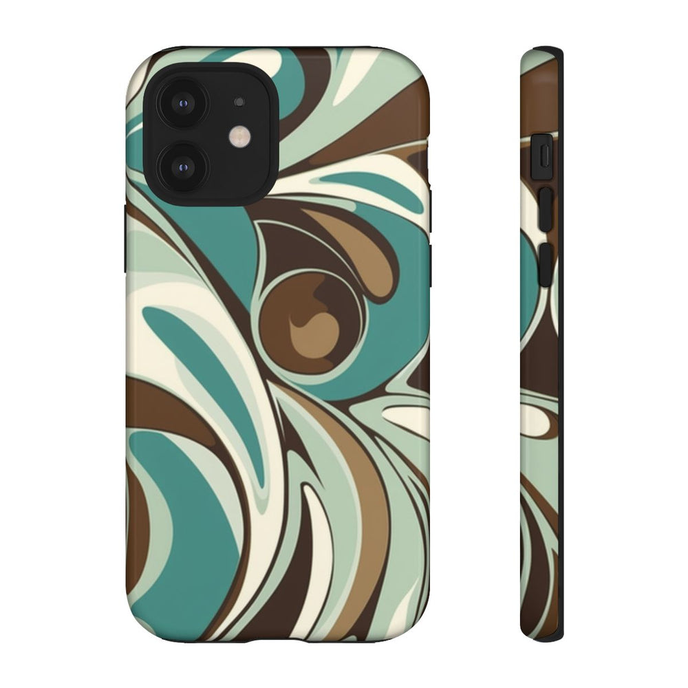 Abstracte Swirl in Teal en Bruin