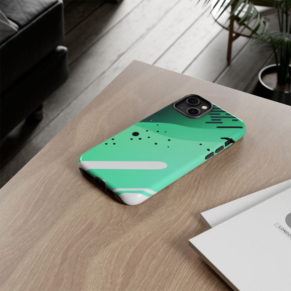Geometrisch Groen-Zwart Abstract Patroon