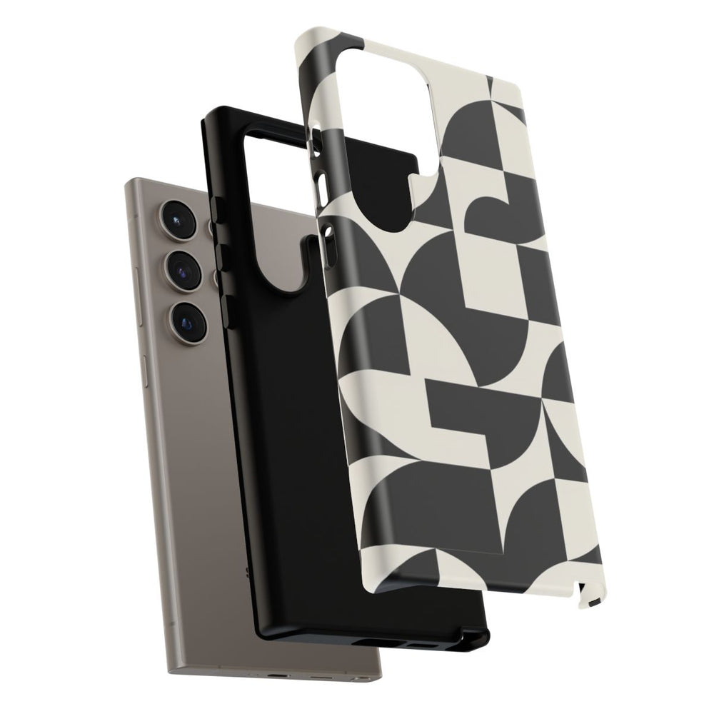 Zwart-Wit Geometrisch Abstract Patroon