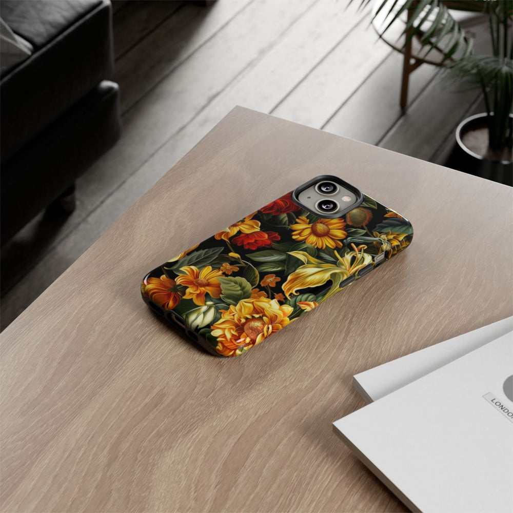 Vrolijk Gele en Rode Bloemenprint