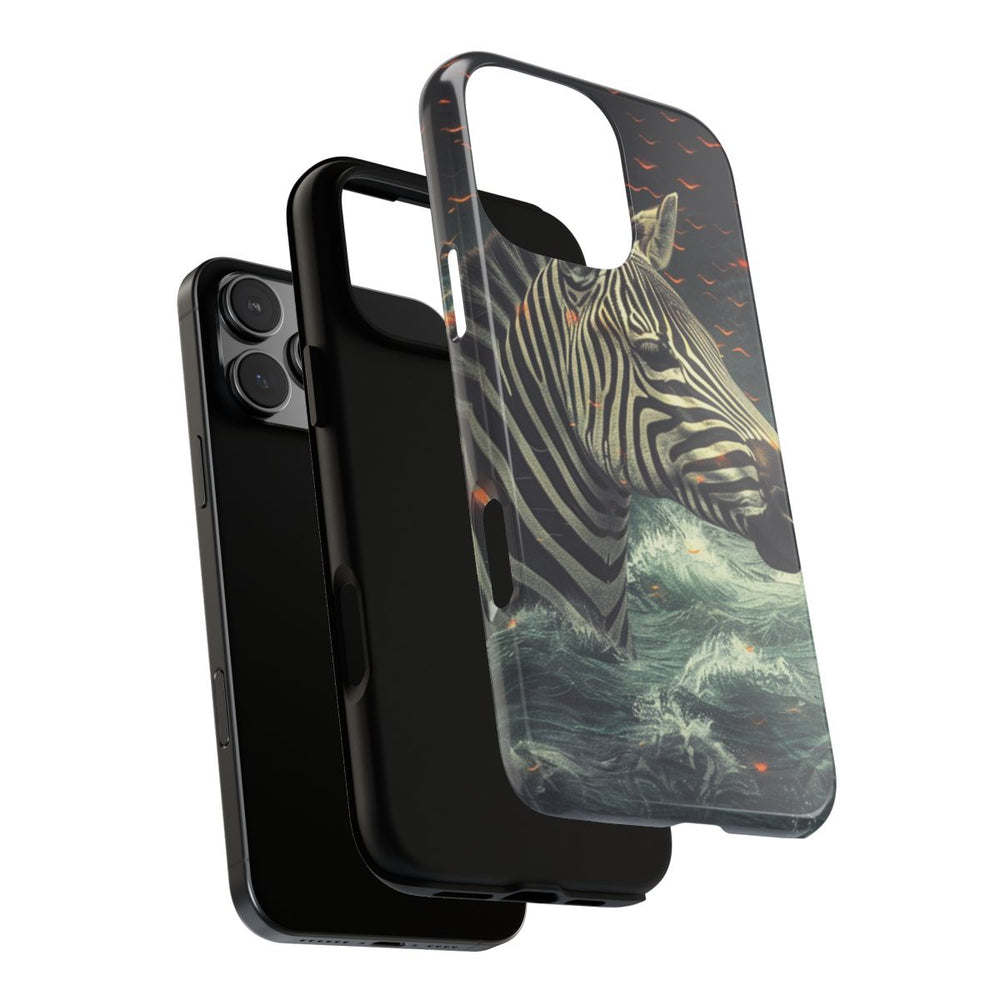 Zebra in Water met Gloeiende Vonken