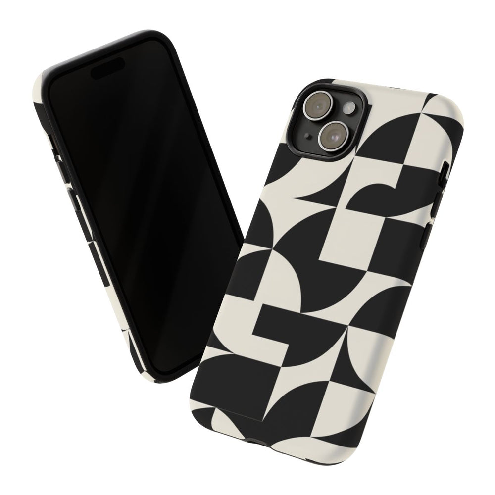 Zwart-Wit Geometrisch Abstract Patroon