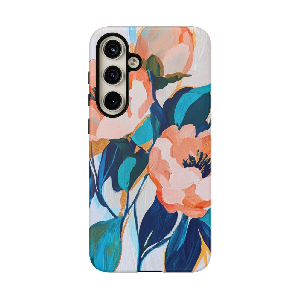 Abstracte Perzikbloemen op Mat Hoesje