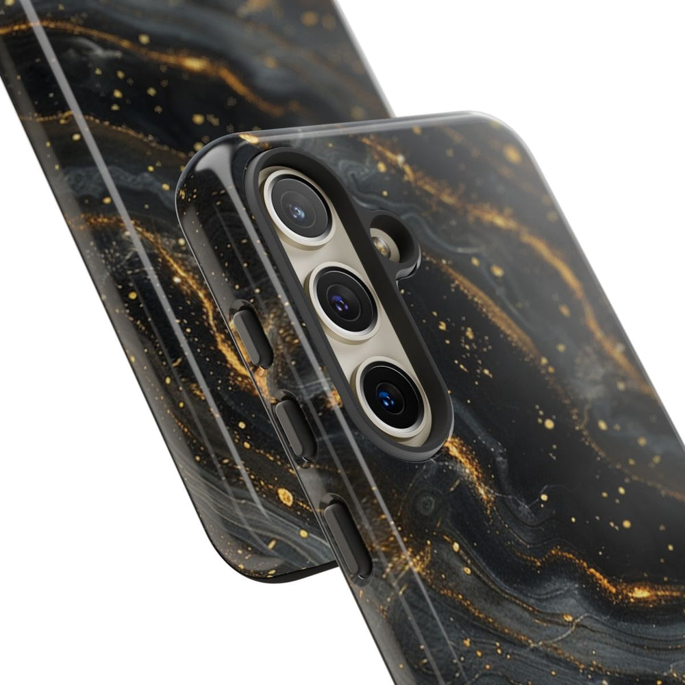 Zwart-Gouden Marmer Abstract Patroon