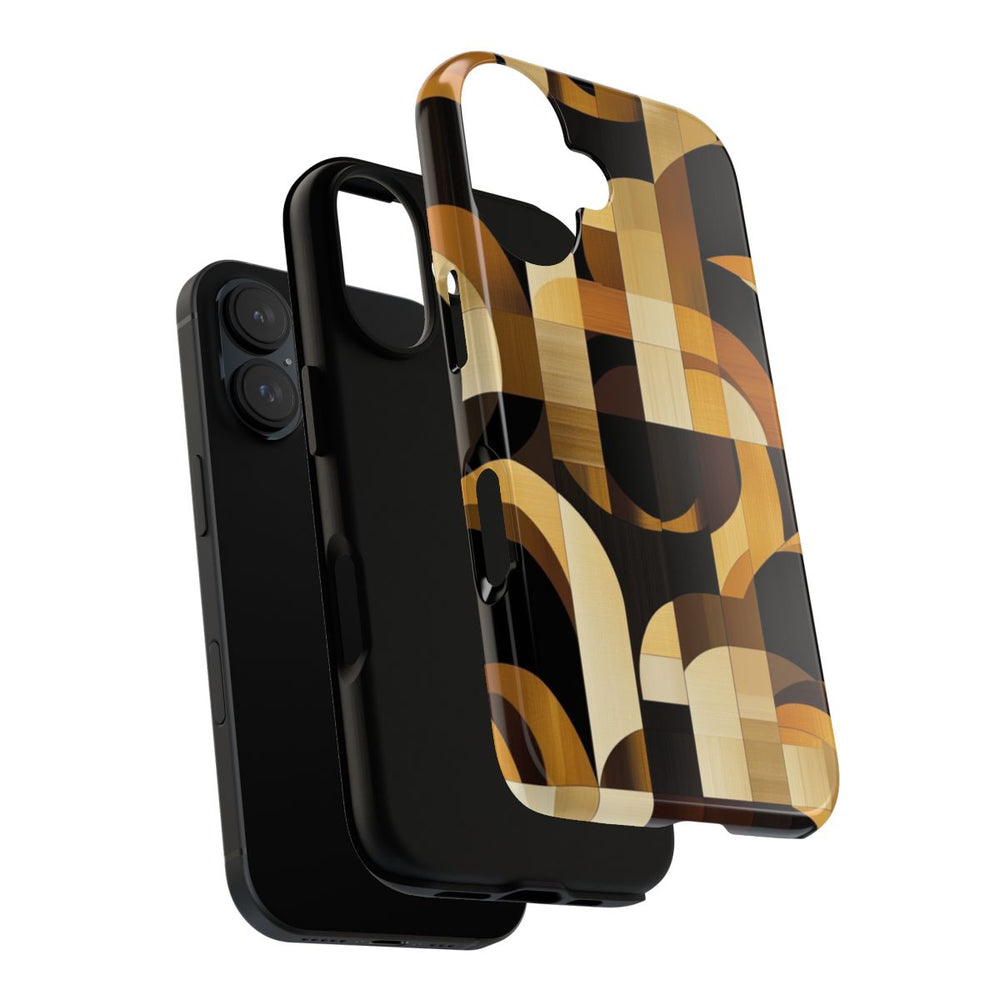 Geometrisch Bruin-Goud Art Deco Patroon