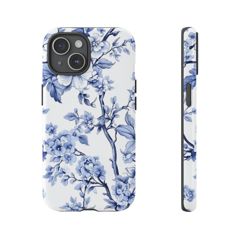 Blauw Vintage Bloemenpatroon