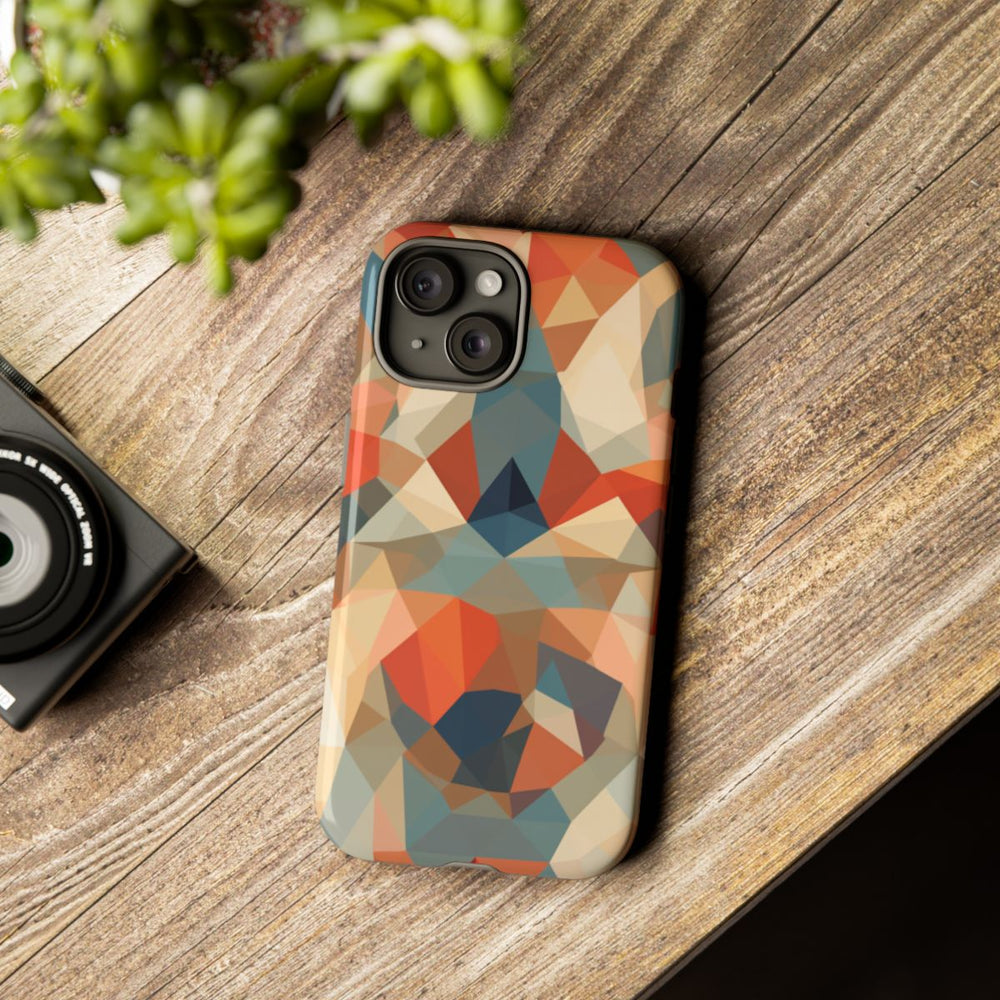 Geometrisch Abstract Patroon in Gedempte Warme Kleuren